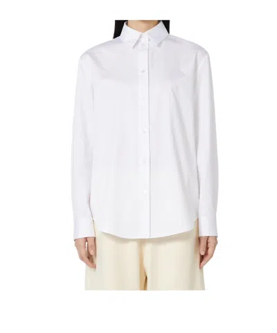 Max Mara Long-sleeved Button-up Shirt In White