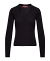 Max Mara Potus Ribbed V-neck Cardigan In Black