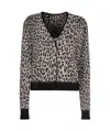 Max Mara Women's Jacquard Knit Cardigan With Leopard Motif In Black