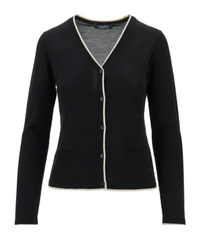 Max Mara Long-sleeved Cardigan In Black