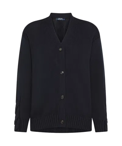 Max Mara Long-sleeved Cardigan In Black