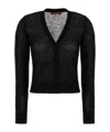 Max Mara Long-sleeved Cardigan In Black