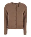 Max Mara Long-sleeved Cardigan In Brown