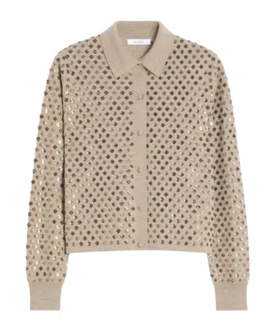 Max Mara Long-sleeved Cardigan In Brown