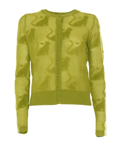 Max Mara Alvaro Lime Green Cardigan