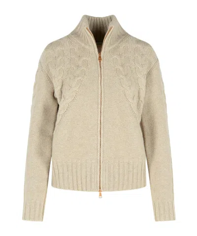 Max Mara Long-sleeved Cardigan In Nude