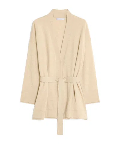 Max Mara Long-sleeved Cardigan In Nude