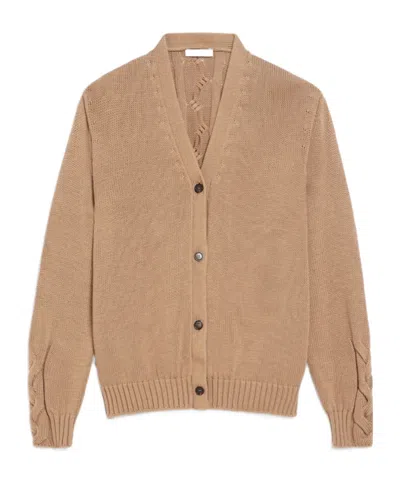 Max Mara Long-sleeved Cardigan In Nude