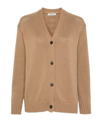 Max Mara Long-sleeved Cardigan In Nude