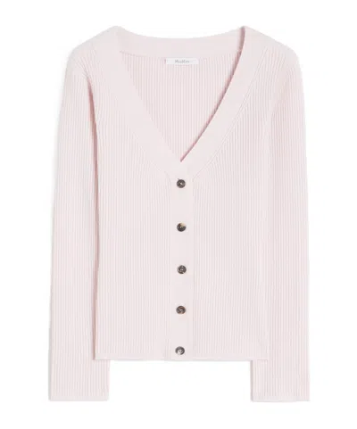 Max Mara Long-sleeved Cardigan In Pink