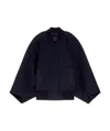 Max Mara Zenone Cashmere Cape Bomber Jacket In Black