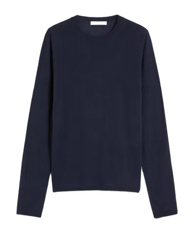 Max Mara Long-sleeved Cashmere Sweater In Black