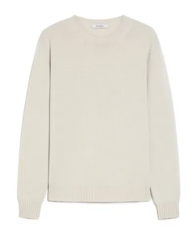 Max Mara Long-sleeved Cashmere Sweater In Nude