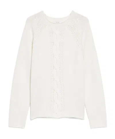 Max Mara Long-sleeved Cashmere Sweater In White