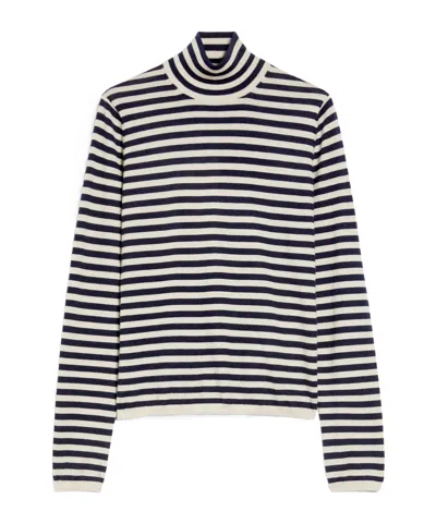 Max Mara Long-sleeved Cashmere Sweater In White