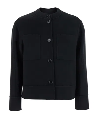 Max Mara Long-sleeved Casual Jacket In Black