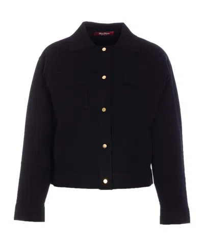 Max Mara Long-sleeved Casual Jacket In Black