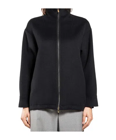 Max Mara Long-sleeved Casual Jacket In Black