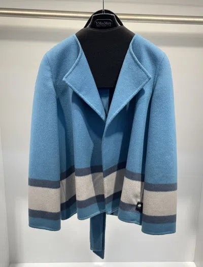 Max Mara Long-sleeved Casual Jacket In Blue