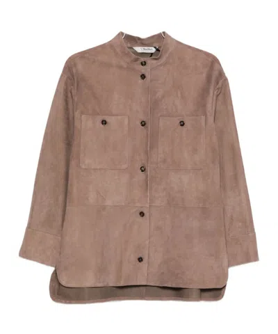 Max Mara Long-sleeved Casual Jacket In Brown