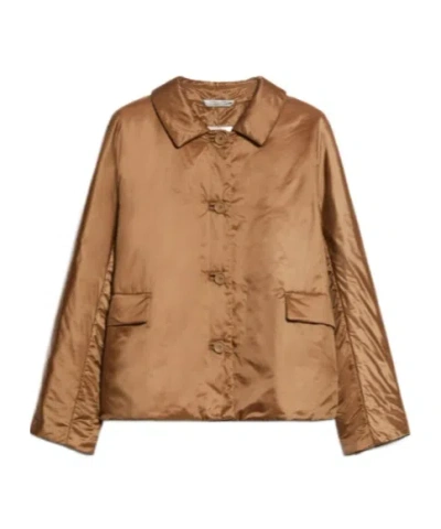 Max Mara Long-sleeved Casual Jacket In Brown
