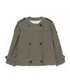 Max Mara Green Jim Trench Coat In Drip-free Twill In Gray