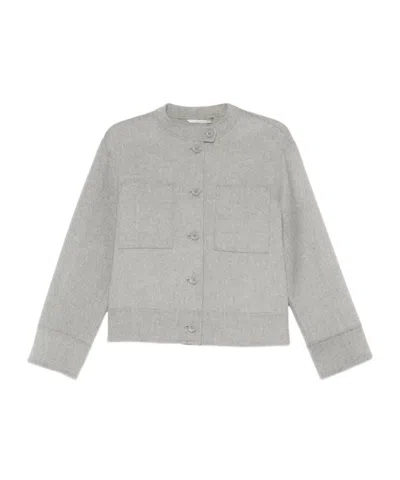 Max Mara Long-sleeved Casual Jacket In Gray