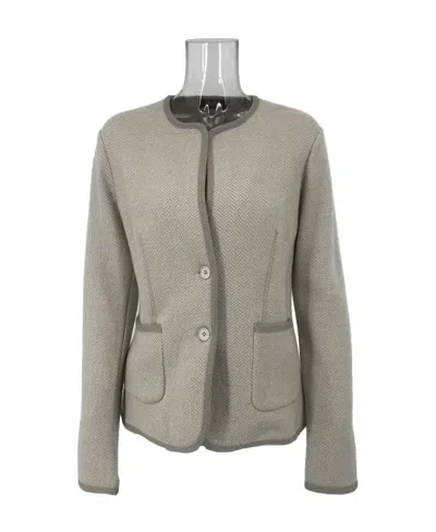 Max Mara Long-sleeved Casual Jacket In Gray