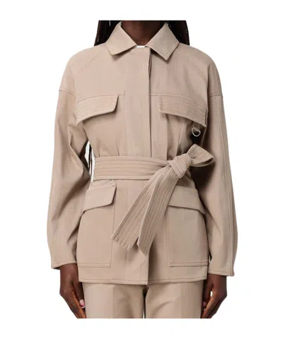 Max Mara Long-sleeved Casual Jacket In Neutral