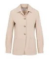 Max Mara Long-sleeved Casual Jacket In Nude