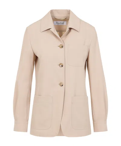 Max Mara Long-sleeved Casual Jacket In Nude