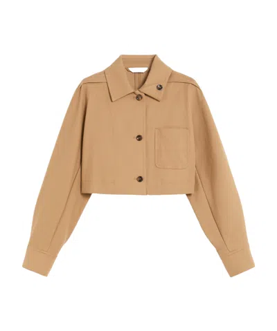 Max Mara Long-sleeved Casual Jacket In Nude