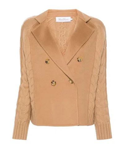 Max Mara Long-sleeved Casual Jacket In Beige
