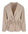 Max Mara Light Cacha Betulla Jacket In Nude