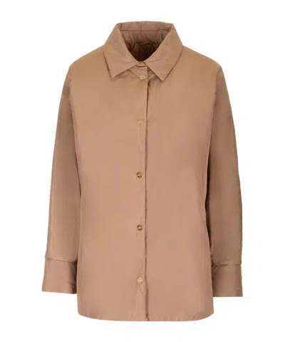 Max Mara Long-sleeved Casual Jacket In Nude