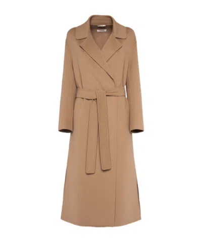 Max Mara Long-sleeved Coat In Brown