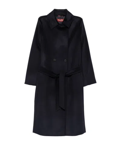 Max Mara Long-sleeved Coat In Black