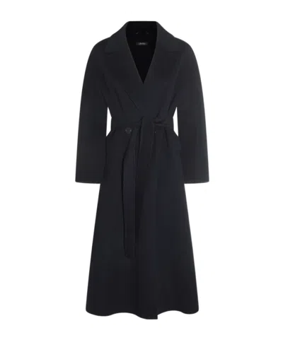 Max Mara Long-sleeved Coat In Black