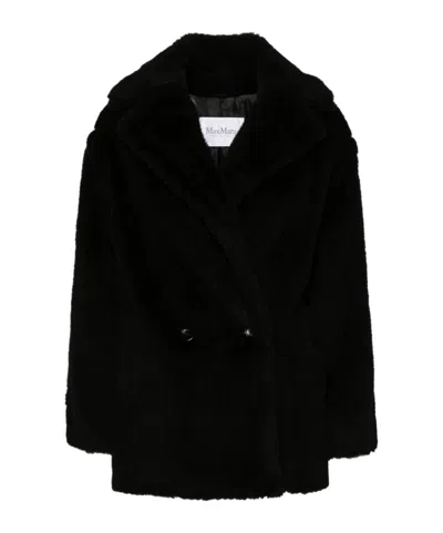 Max Mara Long-sleeved Coat In Black