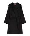 Max Mara Cappotto Con Cappuccio In Lana In Black