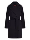 Max Mara Single-breasted Buckled Coat In Black