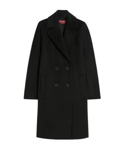 Max Mara Long-sleeved Coat In Black