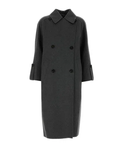 Max Mara Long-sleeved Coat In Black