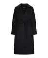 Max Mara Studio Black Coat With Belt In Black