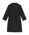 Max Mara Black Arona Double-faced Short Wool Coat In Green
