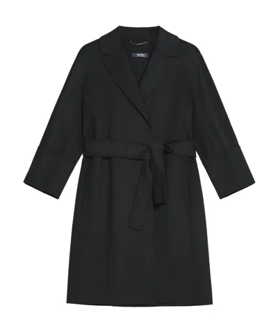 Max Mara Long-sleeved Coat In Black