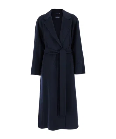 Max Mara Long-sleeved Coat In Black