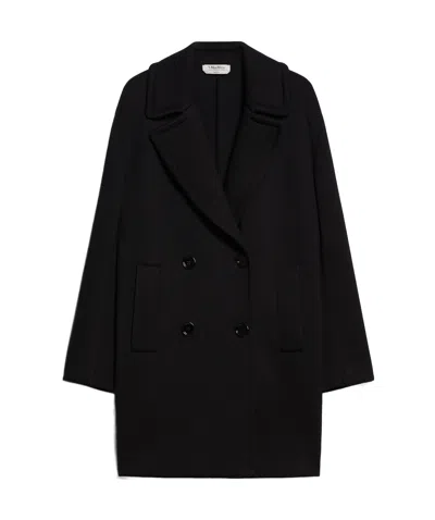 Max Mara Long-sleeved Coat In Black