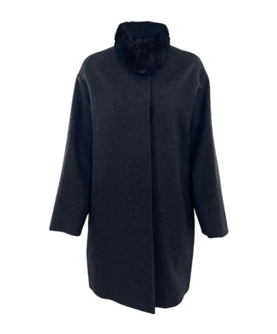 Max Mara Long-sleeved Coat In Black