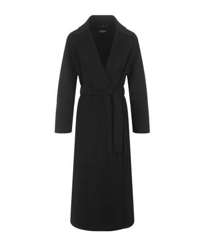 Max Mara Long-sleeved Coat In Black